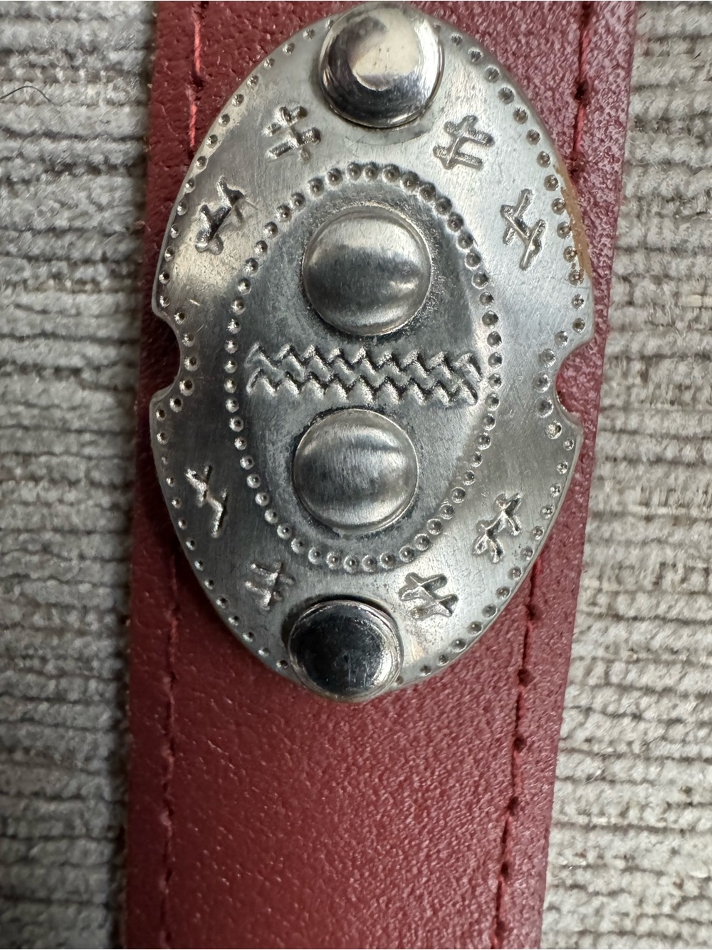 Axcess brown Leather Belt with Decorative Silver-Tone Concho